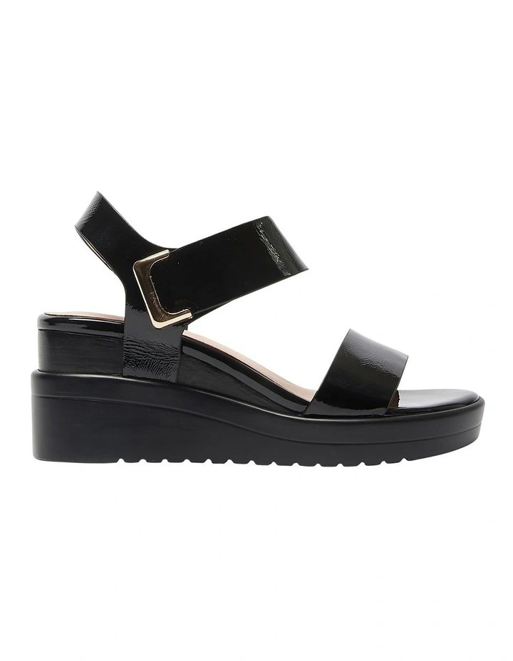 Iris Sandals in Black Patent Leather