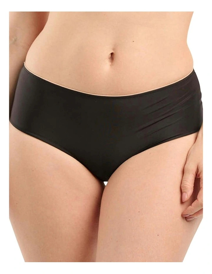 Unseen No Show Shorty Style Brazilian Brief in Black-Blush