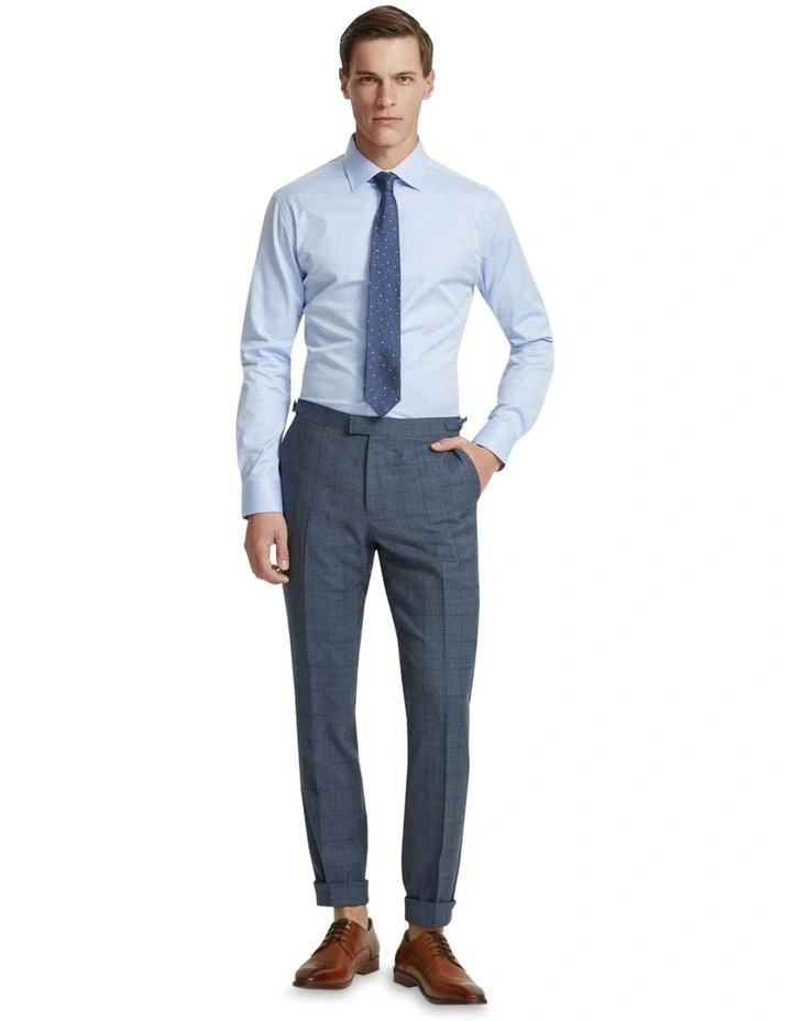 Islington Luxury Herringbone Shirt in Navy