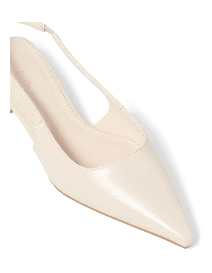 Shelby Slingback Flats in White