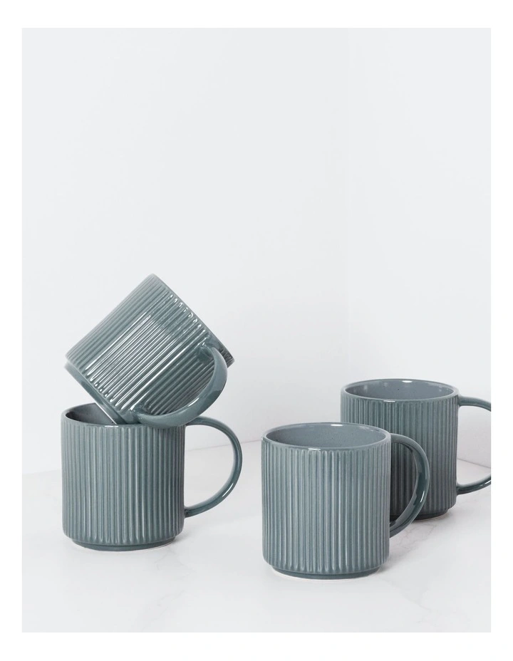 Dexter Mug Set of 4 in Blue