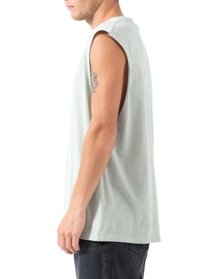 Minimal Merch Fit Muscle Tee in Sage Grey