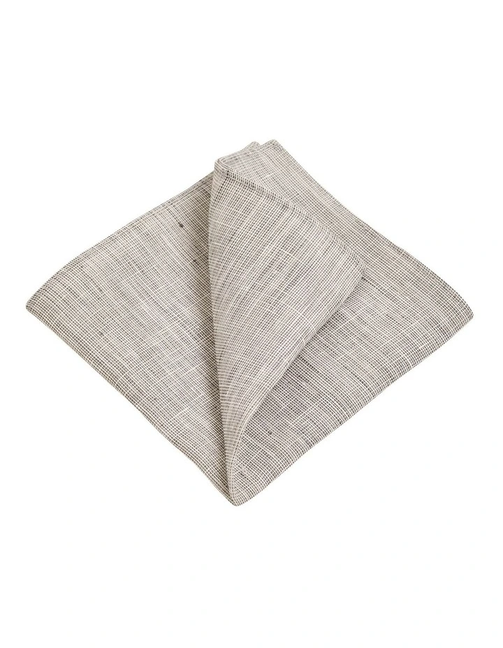 Woven Cotton Pocket Square in Grey