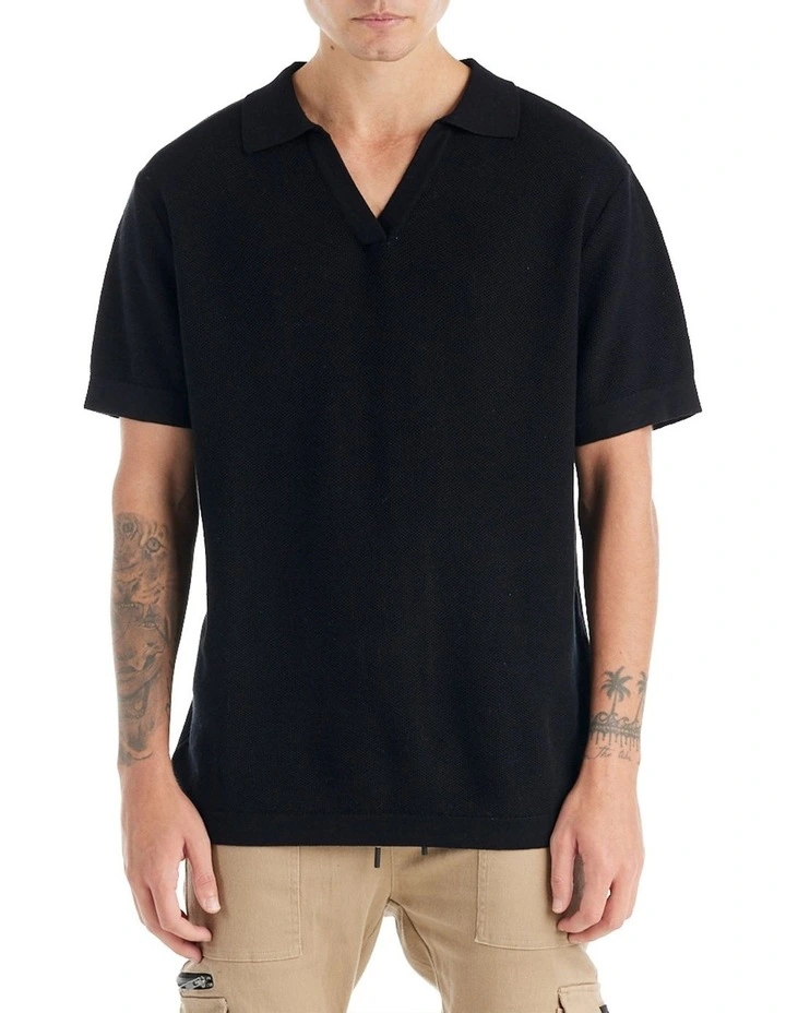 St. Tropez Short Sleeve Polo Shirt in Black
