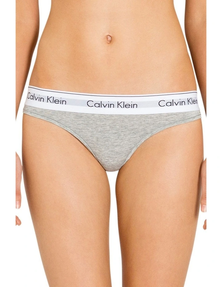 Modern Cotton Thong in Grey Heather