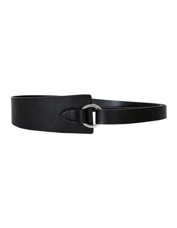 New Divide Leather Belt in Black