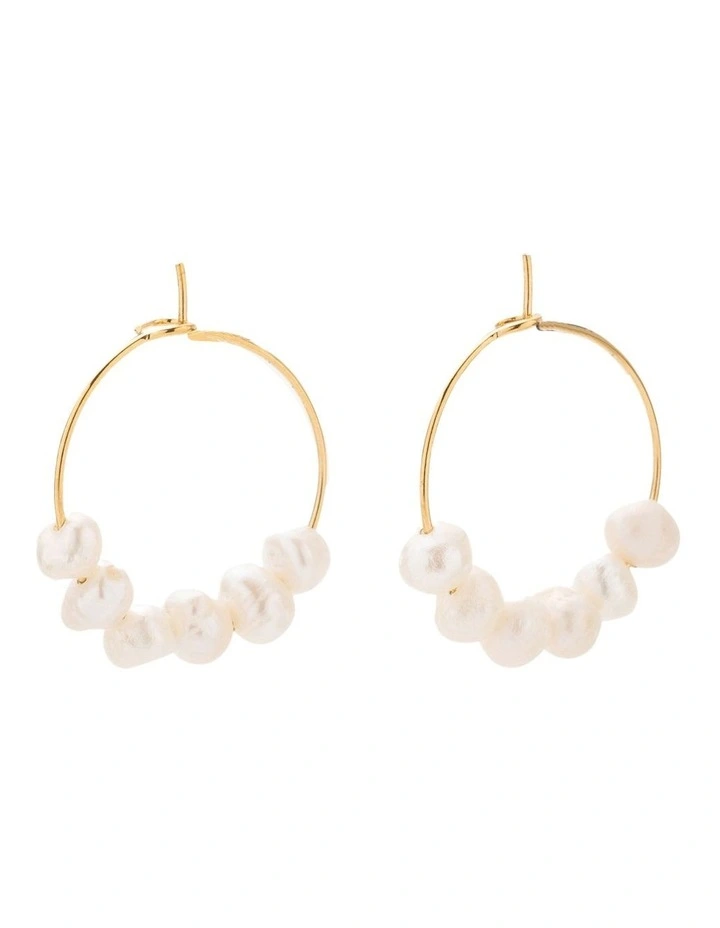 Reborn Pearly 20 Hoop Earrings in Pearl