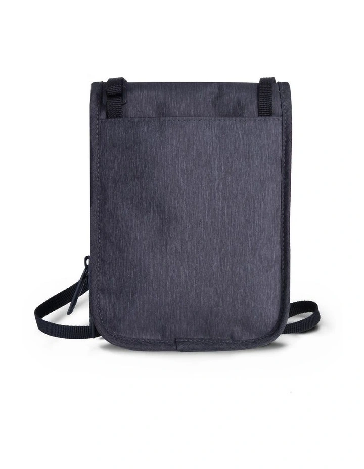 RFID Neck Pouch In Charcoal
