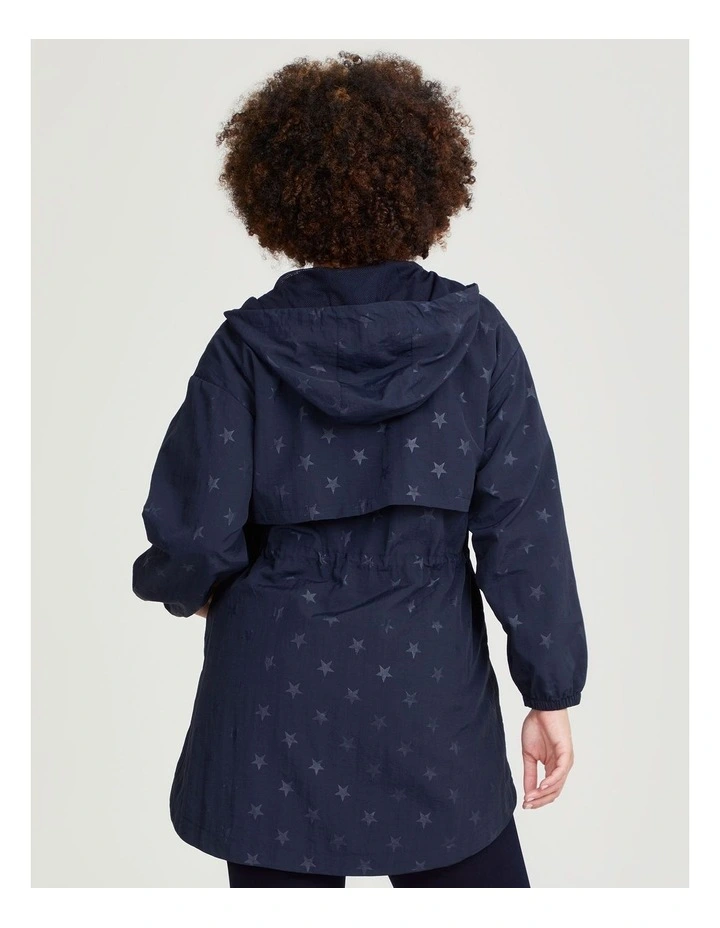 Star Print Zip Jacket in Navy