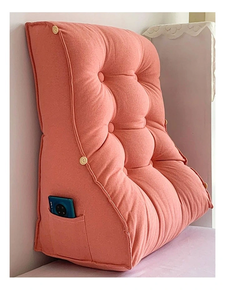 Triangular Wedge Lumbar Pillow 60cm in Peach