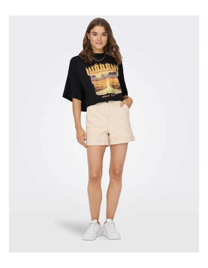 Luna Boxy Crop Top in Black