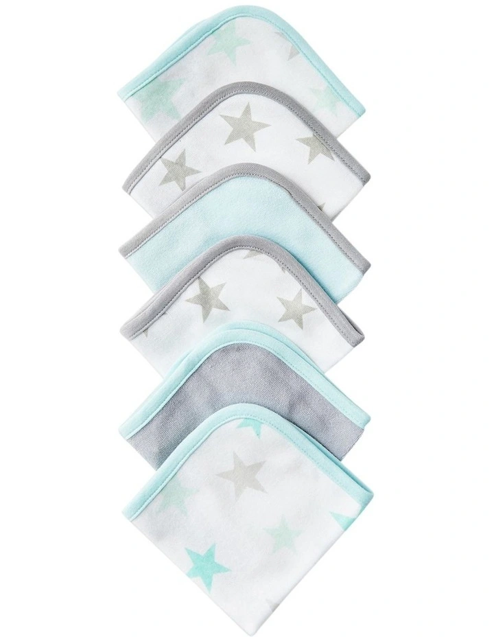 Towelling Wash Cloths Skydream Teal 6 Pack