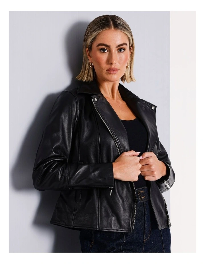 Leather Biker in Black