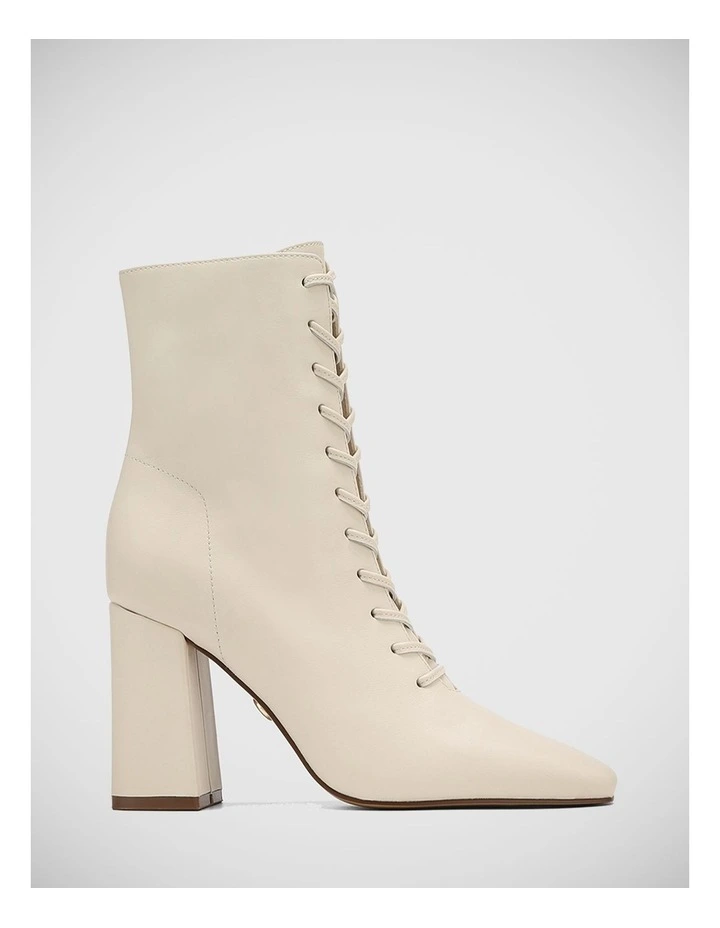 Hazel Leather Ankle Boot in Vintage Ivory