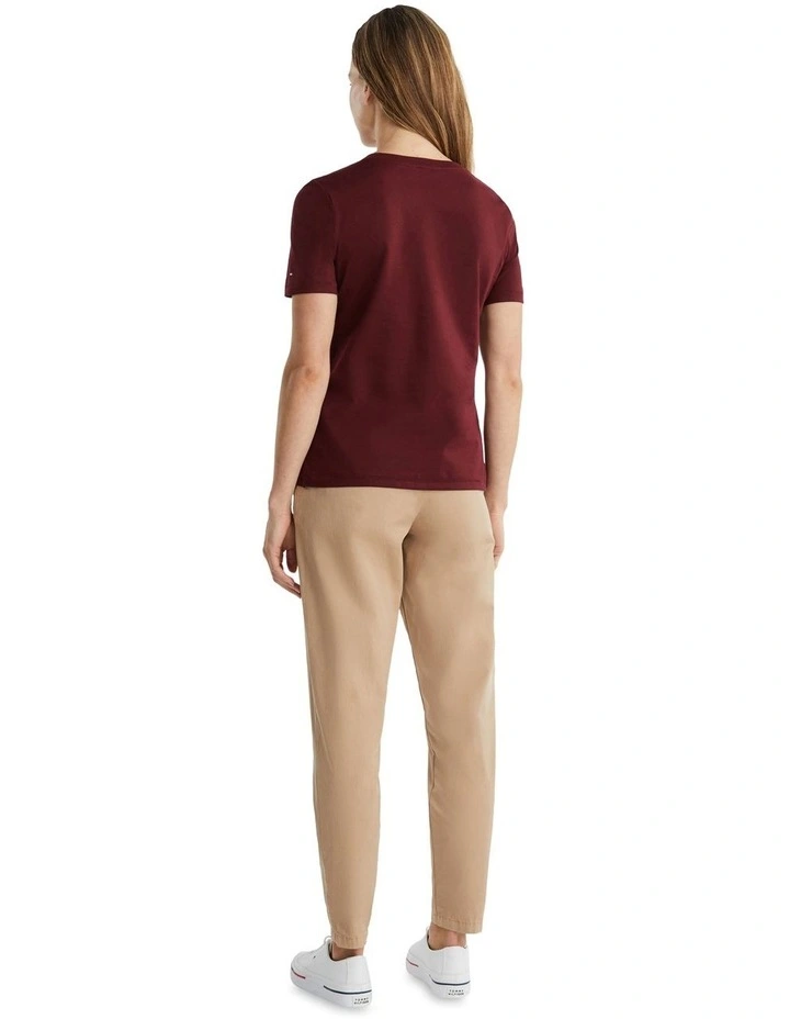 Crew Neck Tee in Deep Rouge