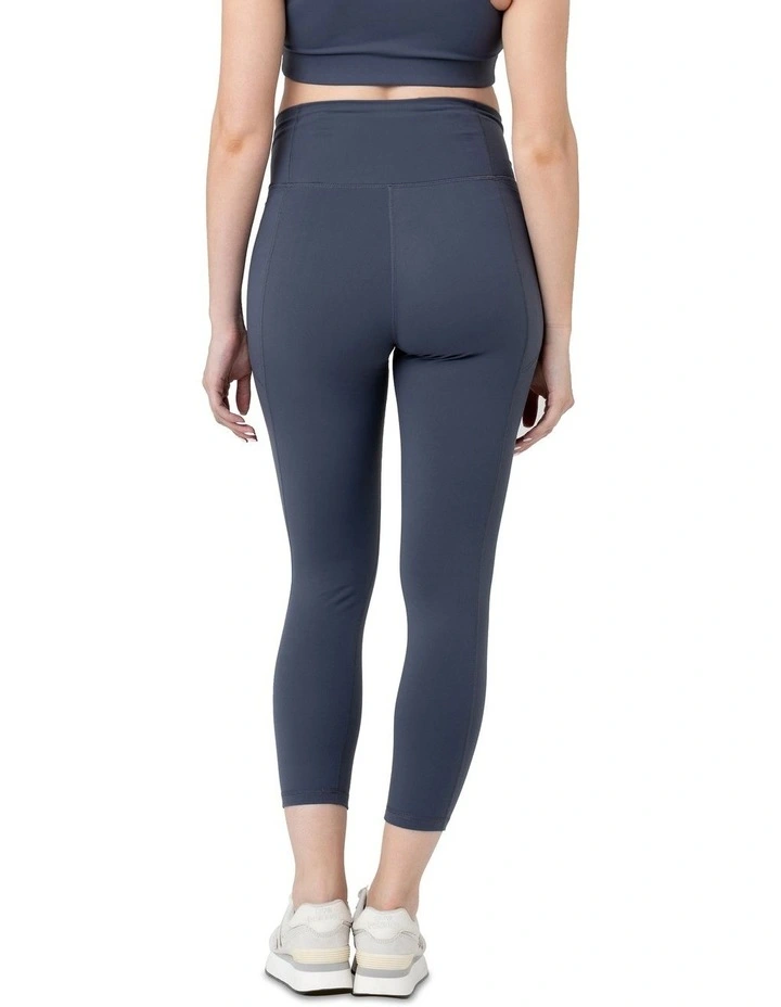 Tempo Crop Legging in Blue Steel