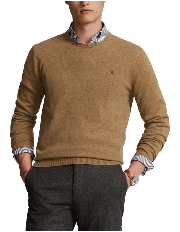 Wool Crewneck Sweater in Brown