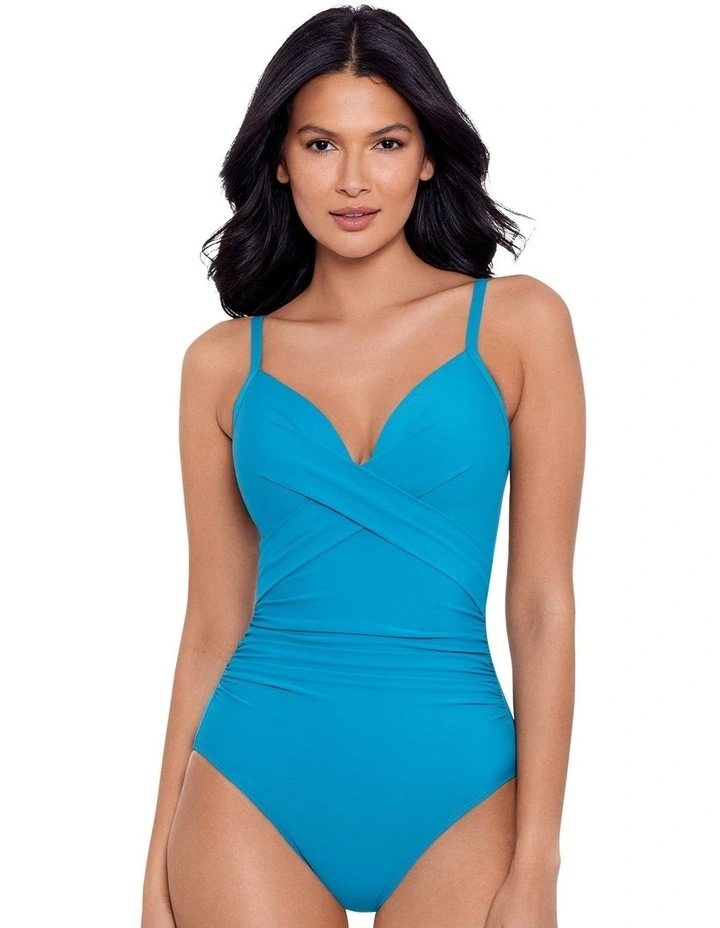Rock Solid Captivate Underwire Shaping Swimsuit in Maldives Blue