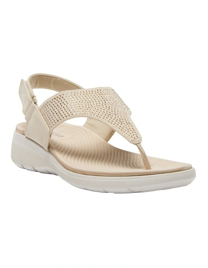 Lantern Sandals in Beige Diamante