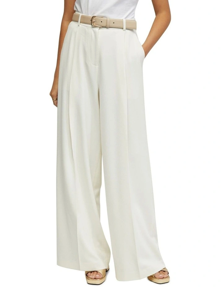 Margot Wide Leg Pants in Ivory