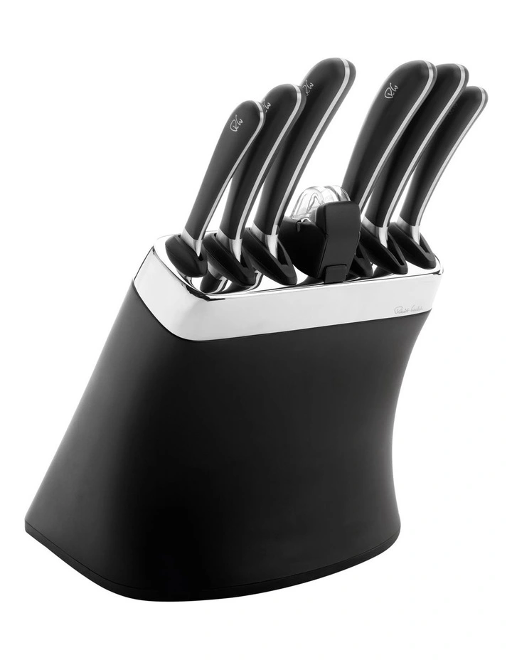 Signature Knife Block Set with Sharpener in Black