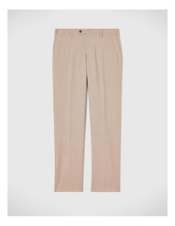 Slim Stretch Wool Blend Tailored Pant in Light Tan
