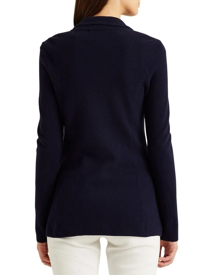 Combed Cotton Blazer in Blue
