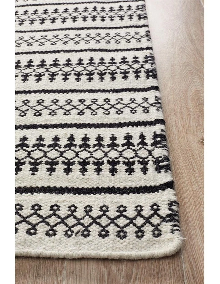 Studio Ester Delicate Lace Woollen Rug Ivory Black