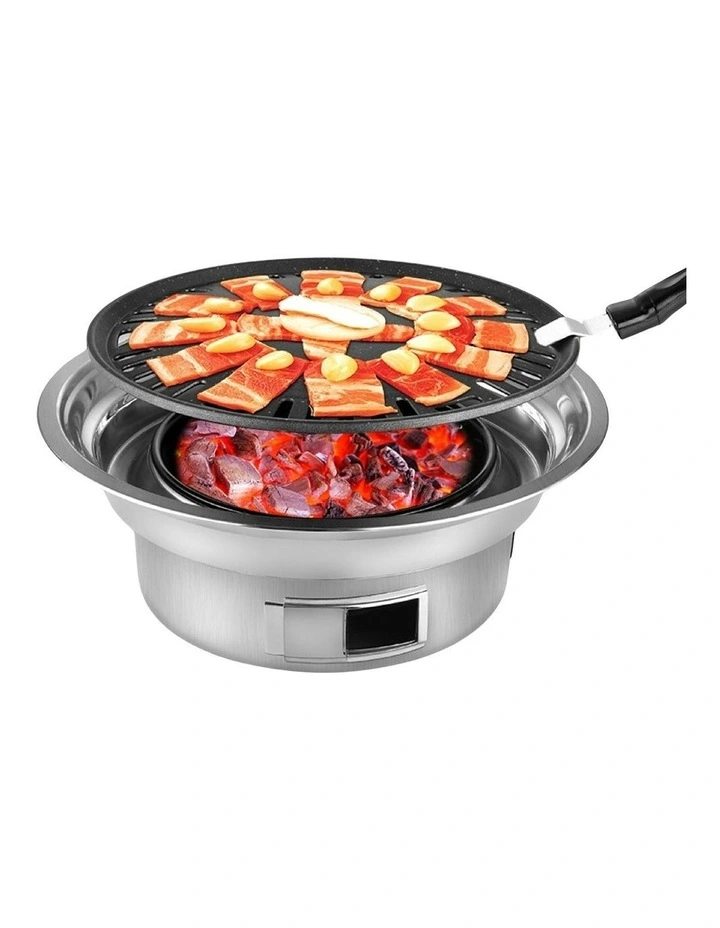 Outdoor Camping Charcoal Bbq Grill Stove in Silver