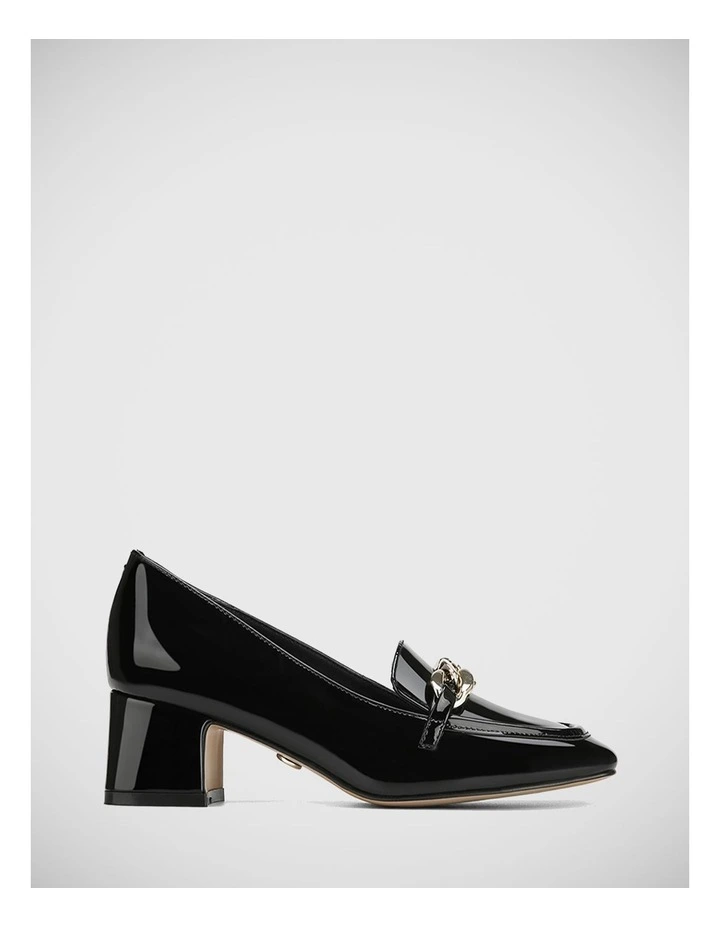 Lotti Patent Leather Heel Loafer in Black