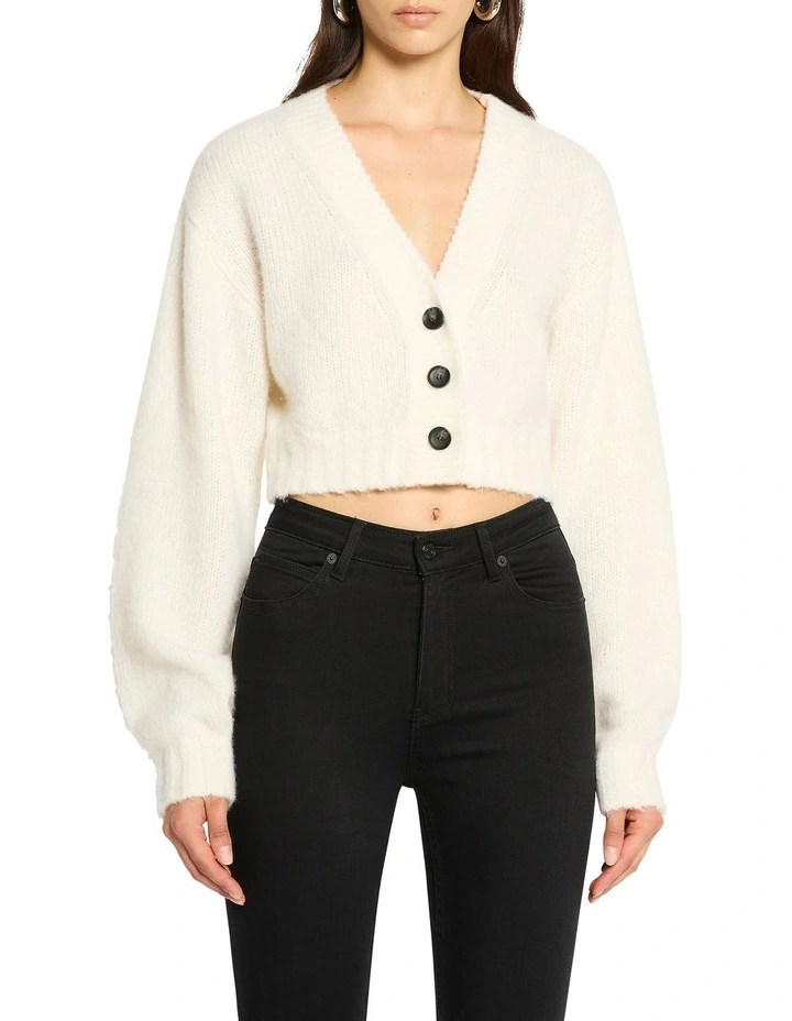 Estilo Cashmere Blend Cardigan in White