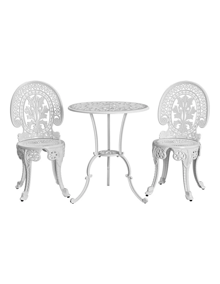 Patio Furniture Outdoor Bistro Set Dining Chairs 3 Pack in White