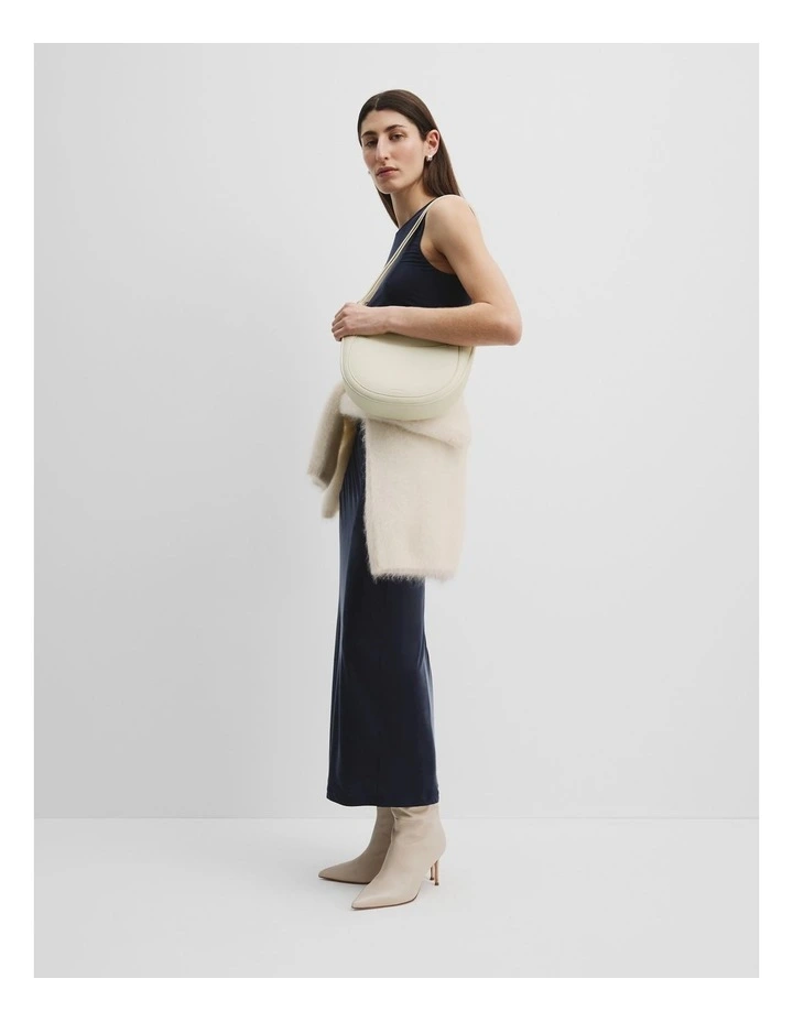 Panel Detail Saddle Bag in Oyster