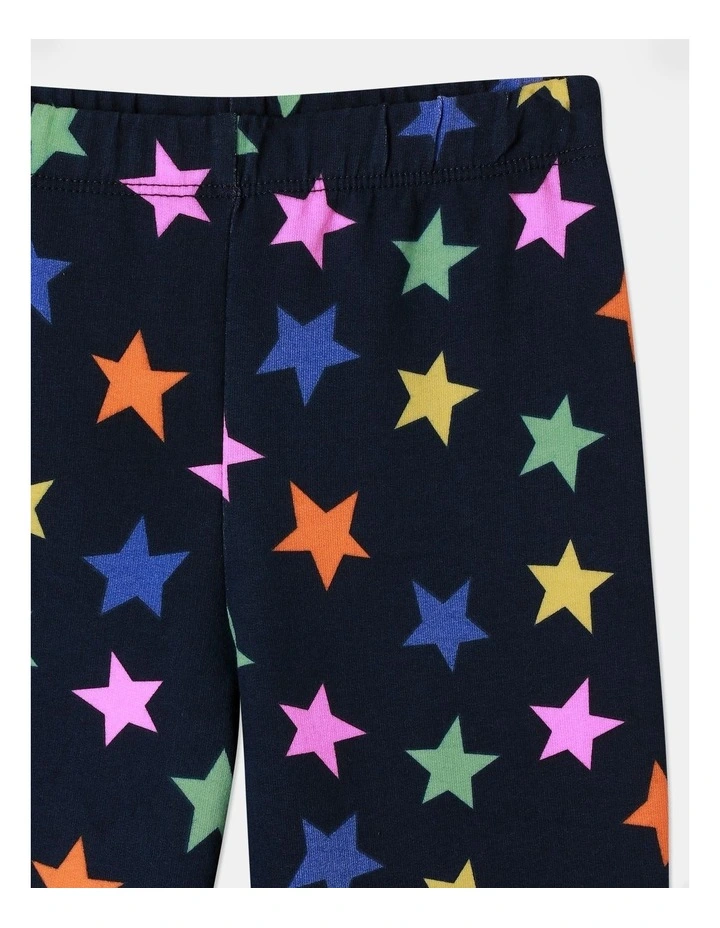 Star Flared Leggings in Navy
