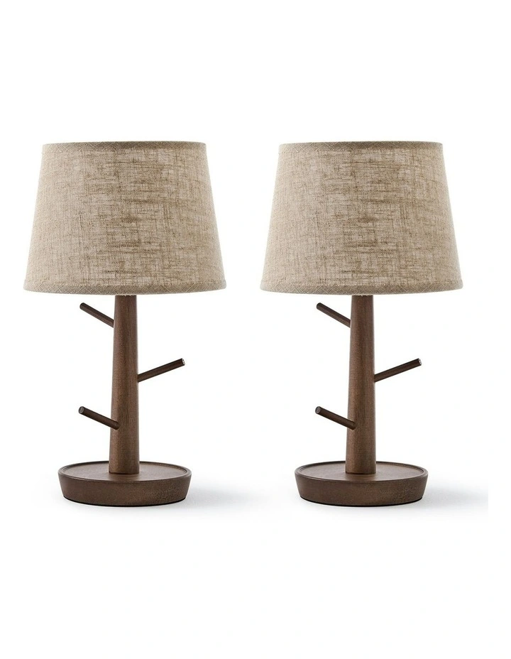 Marilyn Table Lamp with Jewellery Branch Set of 2 in Brown