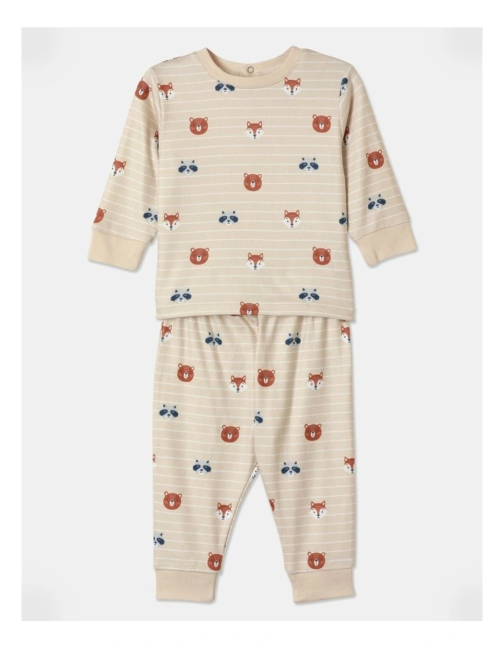 Woodland Animals Pyjama Set in Steel