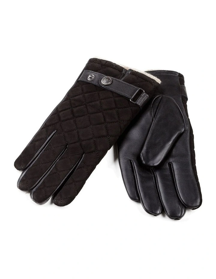 Quilted Touch Screen Glove in Black