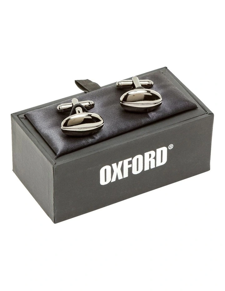 Oval Emboss Cuff Link Set in Silver