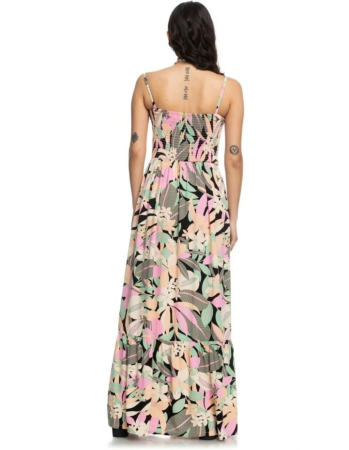 Soft Memories Maxi Dress in Anthracite Palm Song