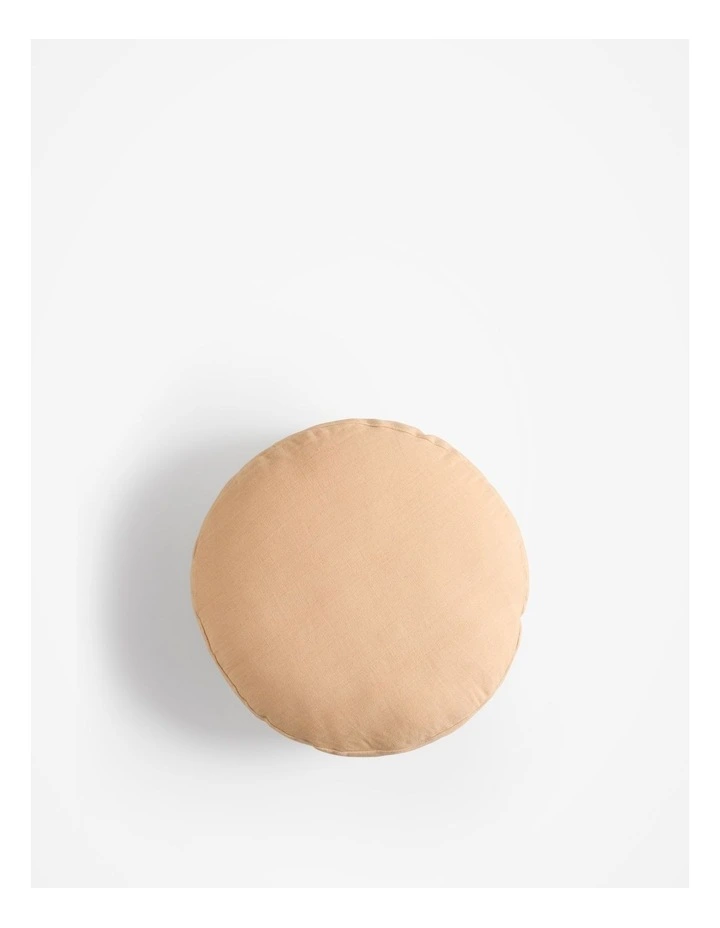 Cove Linen Round Cushion 41x41x8 in Hay