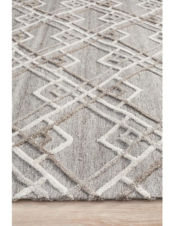 Visions Winter Stream Modern Rug in Silver