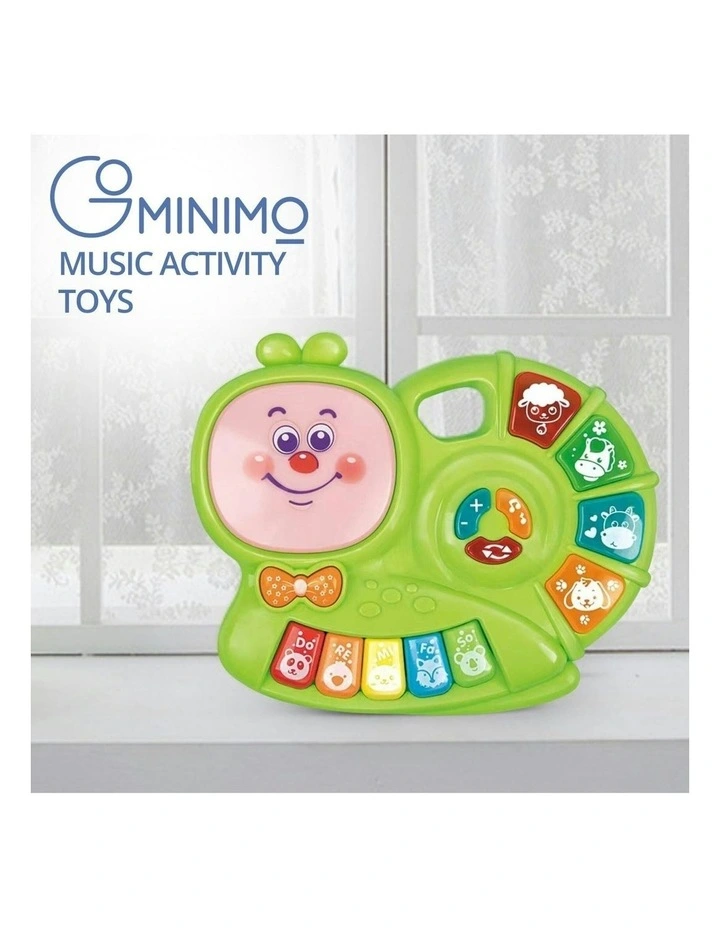 Piano Keyboard Music Toys with Snail Shape Design in Green