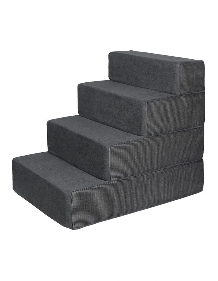 Portable Dog Ramp 4 Steps in Grey