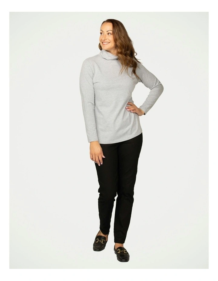 Warm Up High Neck Skivvy in Silver
