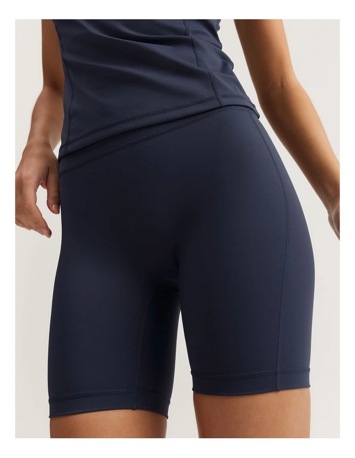 Recycled Nylon Blend Bike Short in Navy
