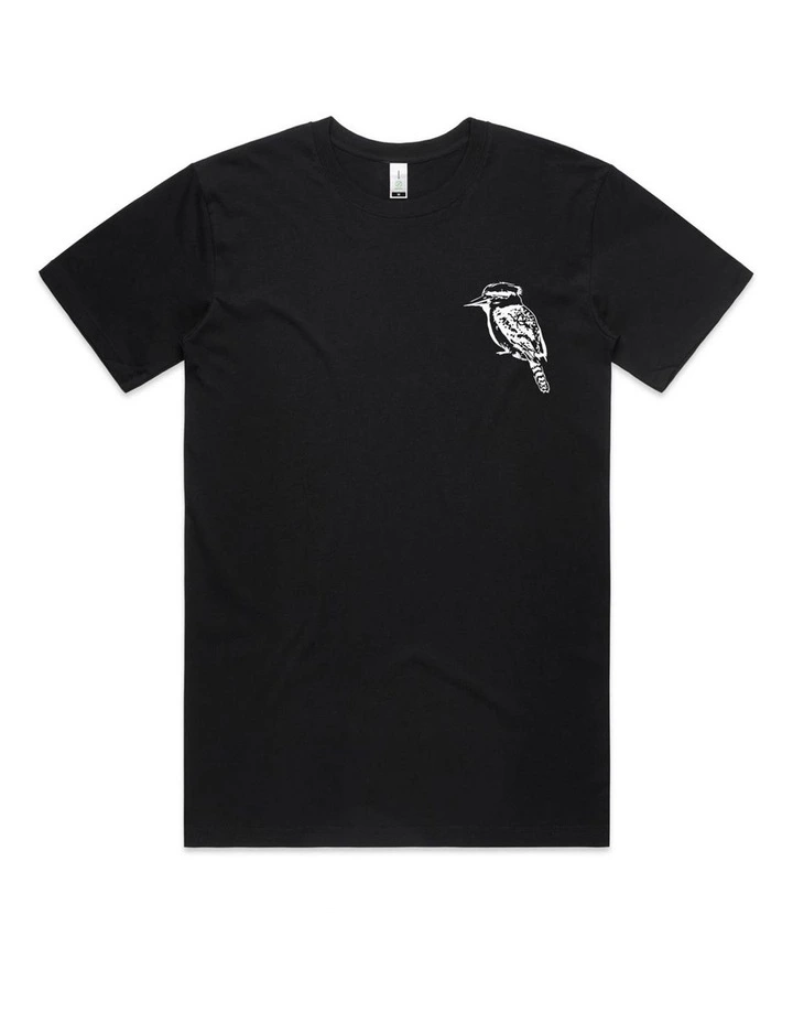 Kookaburra Pocket Print T-Shirt in Black