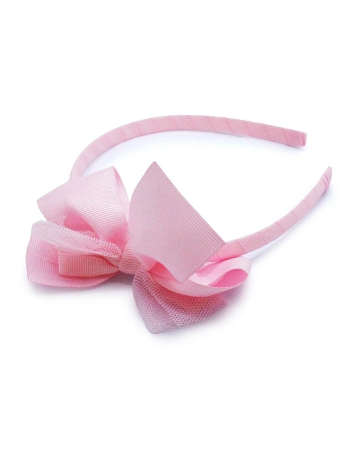 Top Bow Alice Band in Pink
