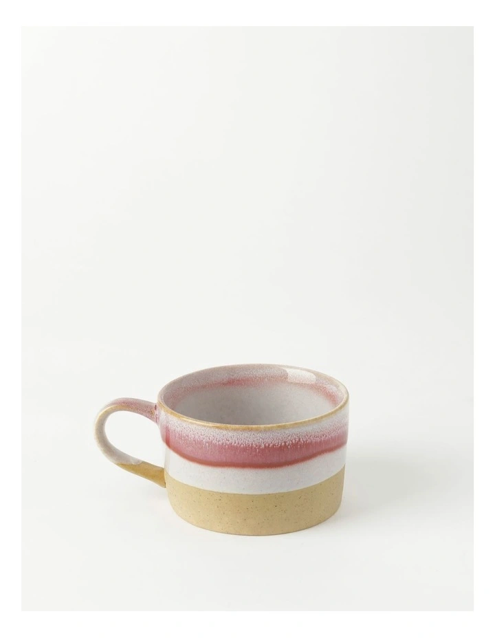 Esperance Wiped Edge Soup Mug in White/Sand