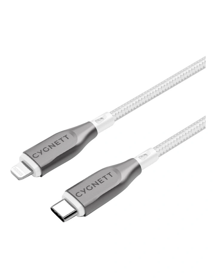 Armoured Lightning to USB C Cable 1M in White