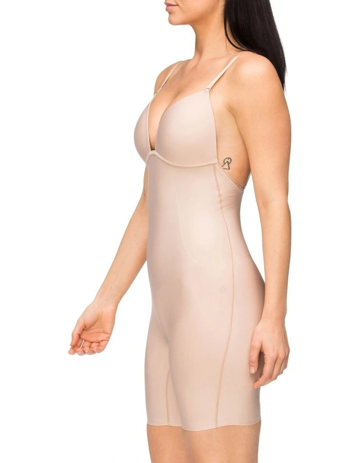 Body Define Backless Jumpsuit in Warm Taupe